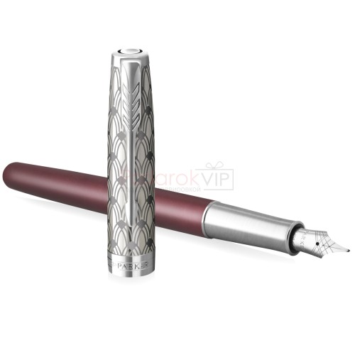 Ручка перьевая Parker Sonnet Premium F537, Metal Red CT (Перо F)